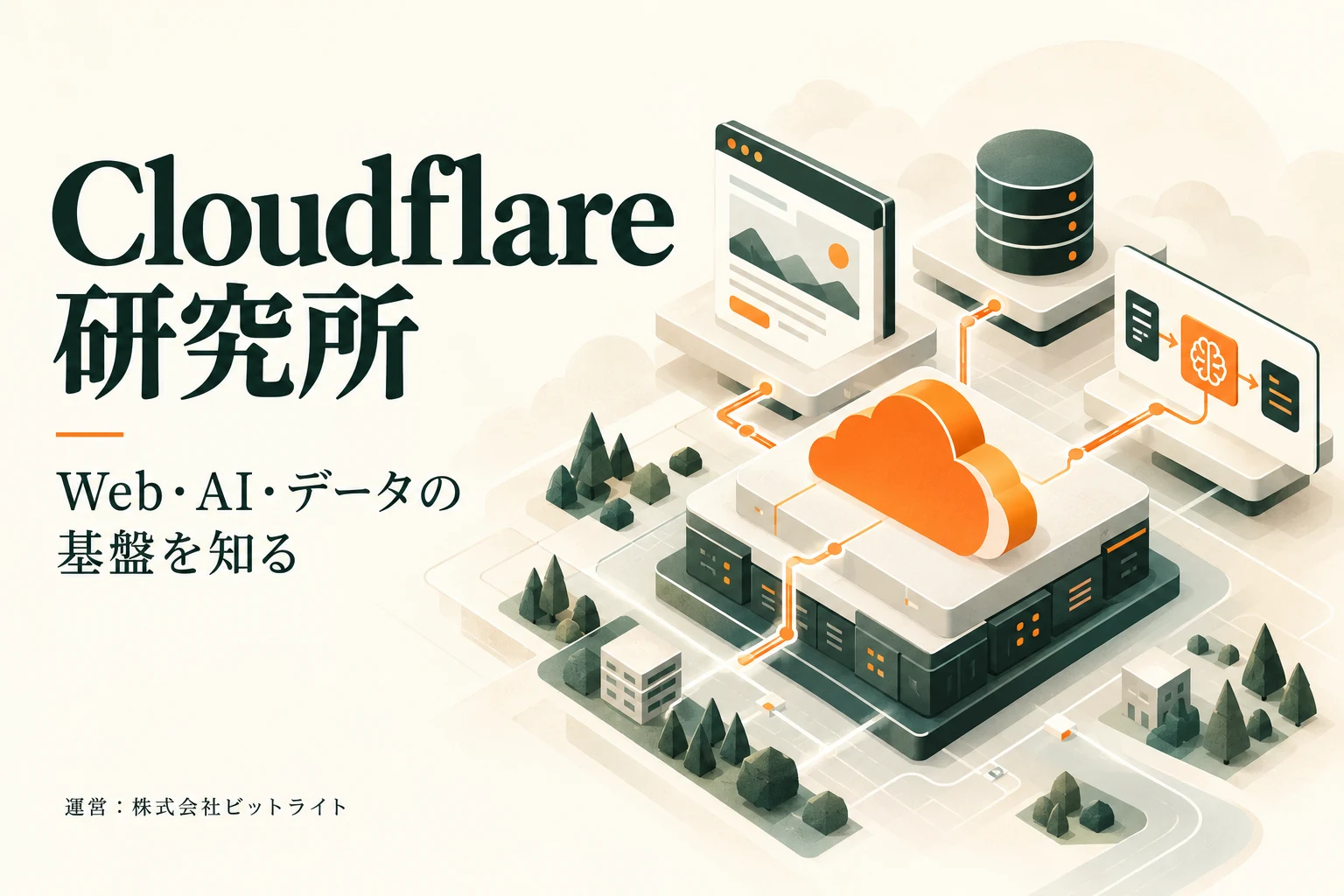 CloudflareのWeb・AI・データ基盤の概念図